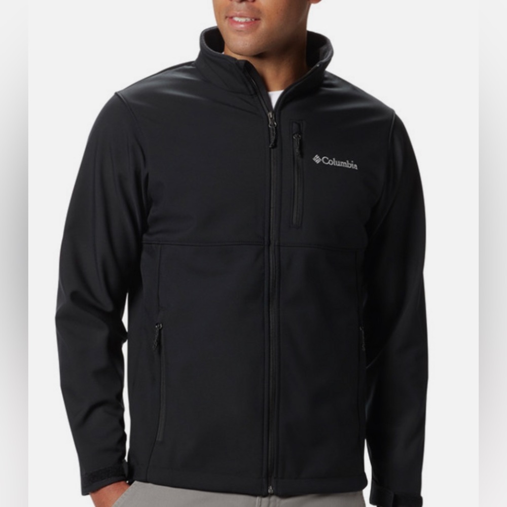 BRAND NEW! Black Columbia zip up jacket ascender softshell